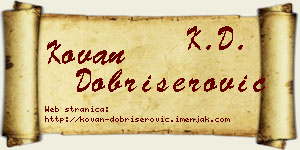 Kovan Dobrišerović vizit kartica